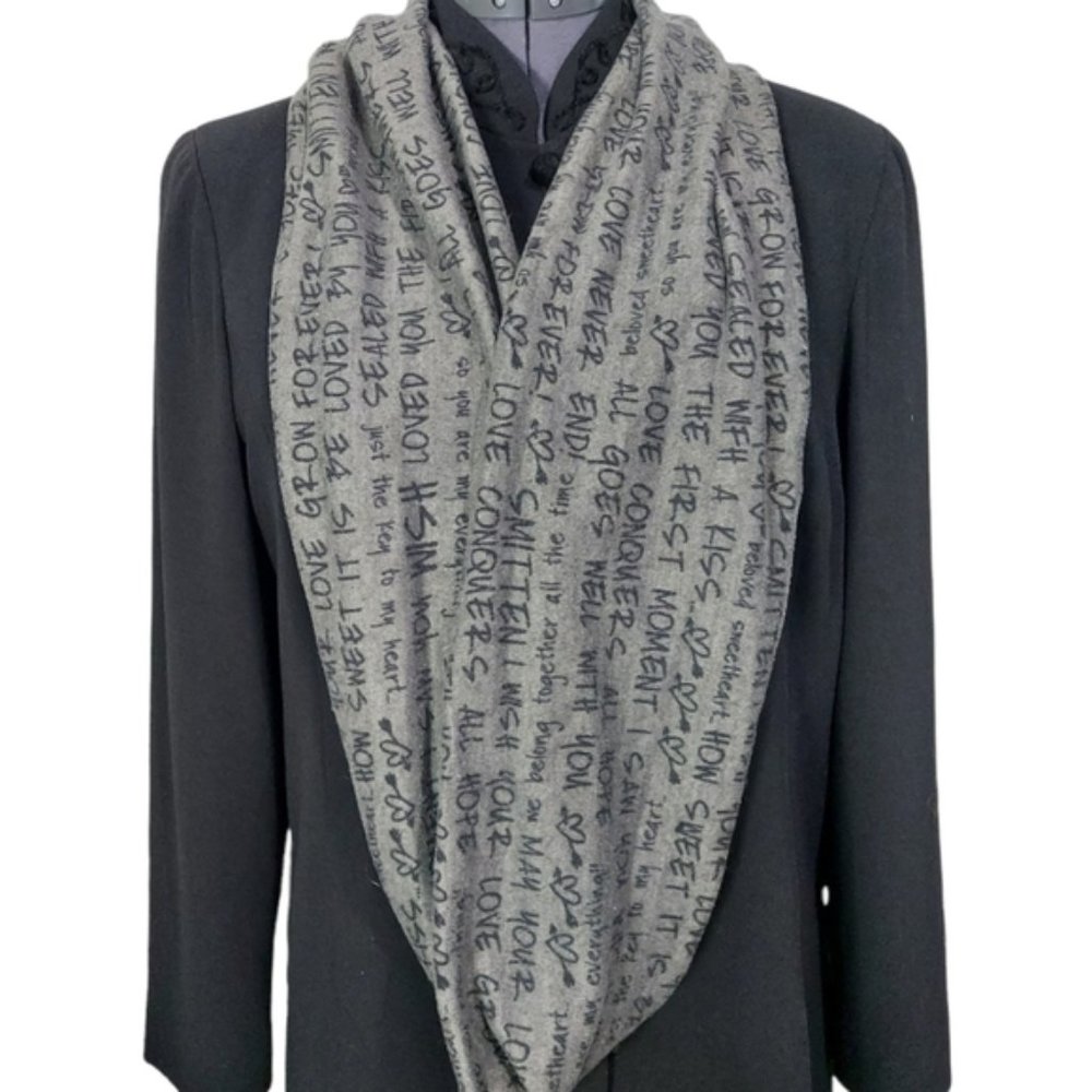 Free add-On G fashion love graffiti infinity scarf